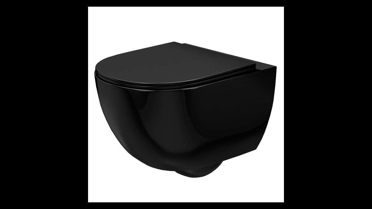 Taza de inodoro WC Rea Carlo Mini Rimless Flat Black